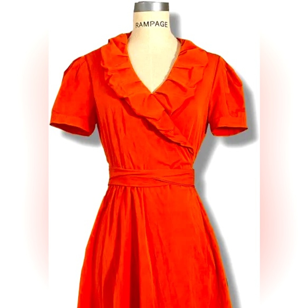 Diane Von Furstenberg Orange Wrap Dress